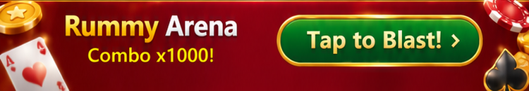 Rummy Arena. Combo x1000! Tap to Blast.